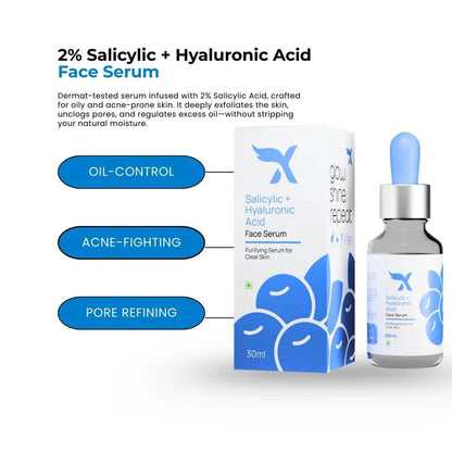 2% Salicylic + Hyaluronic Acid Face Serum - Xemirates